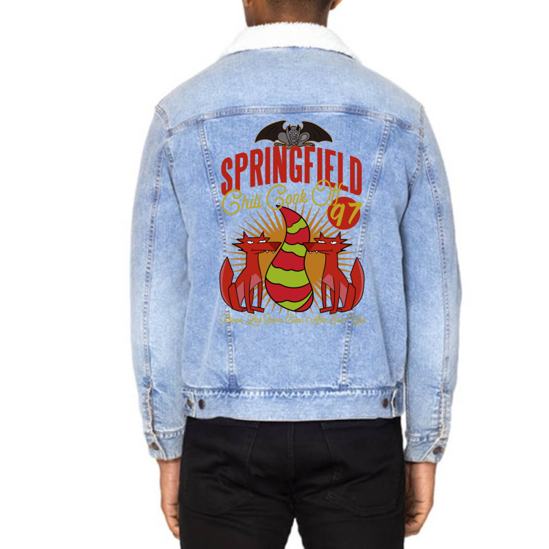 Springfield Chili Cook Off 1997 Unisex Sherpa-Lined Denim Jacket by juslinserrax | Artistshot