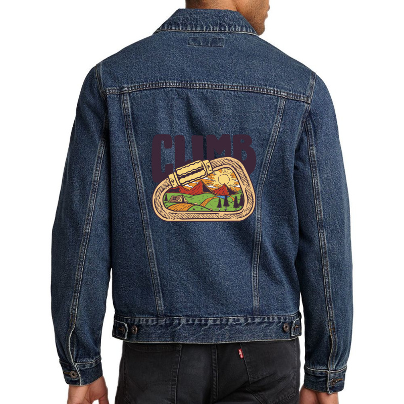 Rock Climbing Carabiner Men Denim Jacket | Artistshot