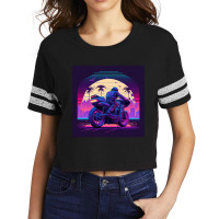 Motorcycle  Retro Synthwave Scorecard Crop Tee | Artistshot