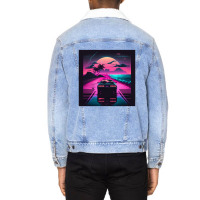 Car  Retro Synthwave Unisex Sherpa-lined Denim Jacket | Artistshot