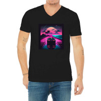 Car  Retro Synthwave V-neck Tee | Artistshot