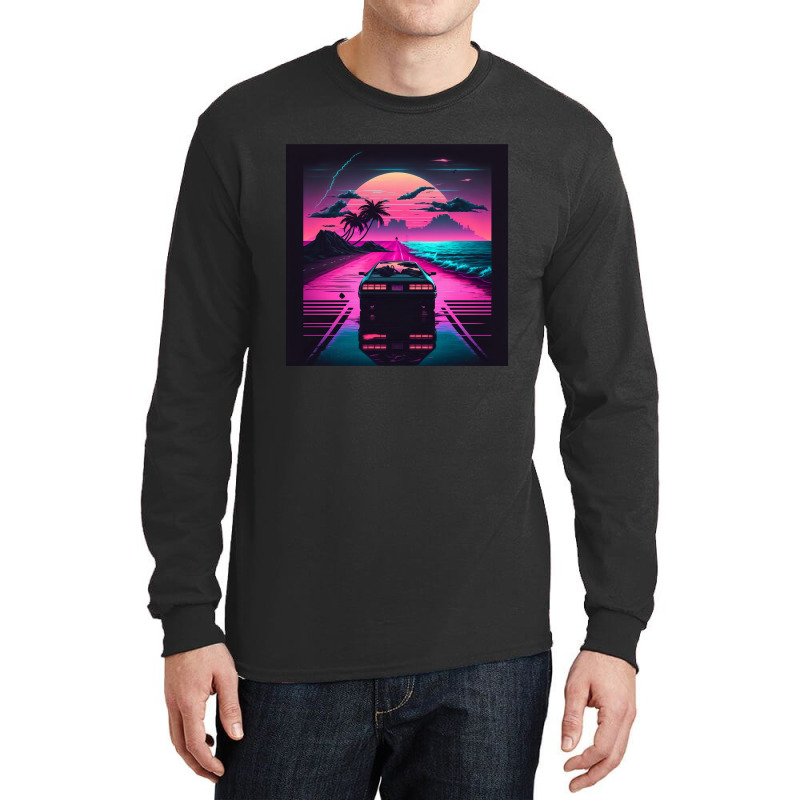 Car  Retro Synthwave Long Sleeve Shirts by Agus Creative | Artistshot