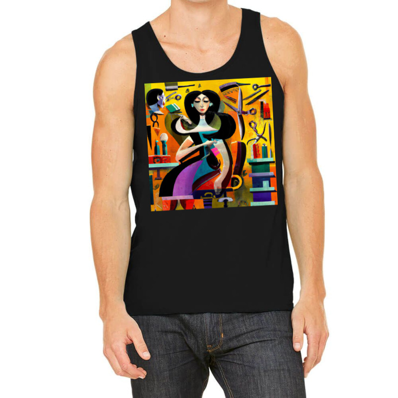 Woman In A Barbershop Tank Top by apolitery | Artistshot