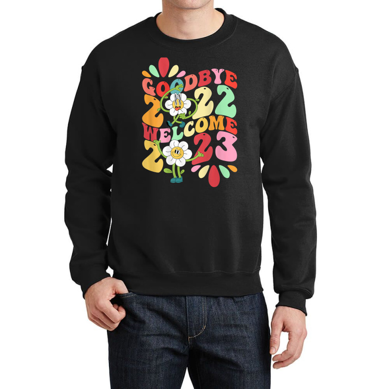 Goodbye 2022 Hello 2023 Welcome Cat Rabbit Year Art On Back T Shirt Crewneck Sweatshirt | Artistshot