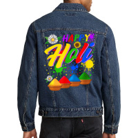 Happy Holi Festival Colors Festival Holi Festival Lover Holi T Shirt Men Denim Jacket | Artistshot