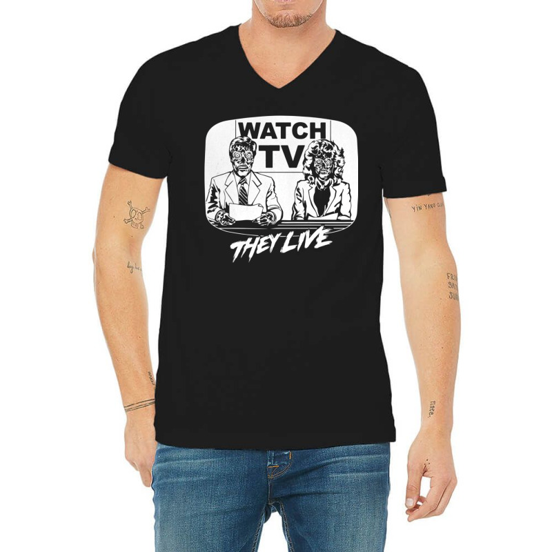 Watch Tv   They Live   Side V-neck Tee | Artistshot