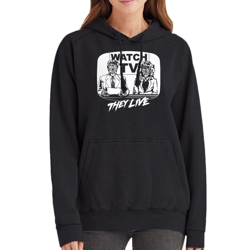 Watch Tv   They Live   Side Vintage Hoodie | Artistshot