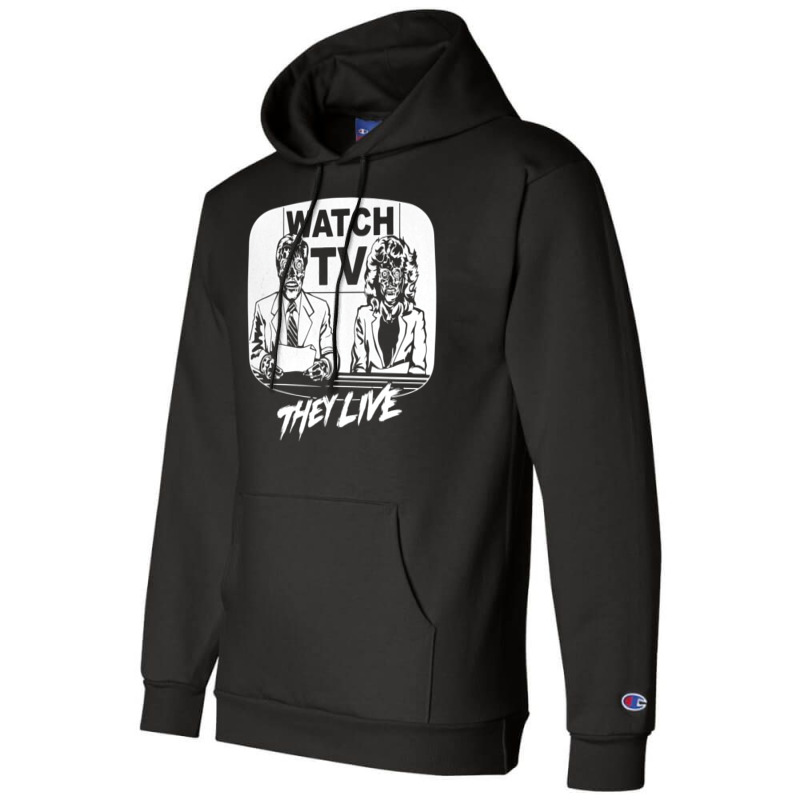 Watch Tv   They Live   Side Champion Hoodie | Artistshot