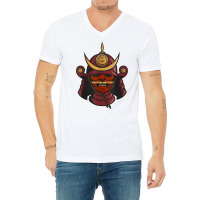 Samurai Warrior Mask Japan Yoroi Menpo T Shirt V-neck Tee | Artistshot