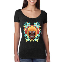 The Monkey Listens To Music Angry Ape Gorilla King Zoo Women's Triblend Scoop T-shirt | Artistshot