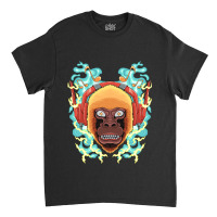 The Monkey Listens To Music Angry Ape Gorilla King Zoo Classic T-shirt | Artistshot