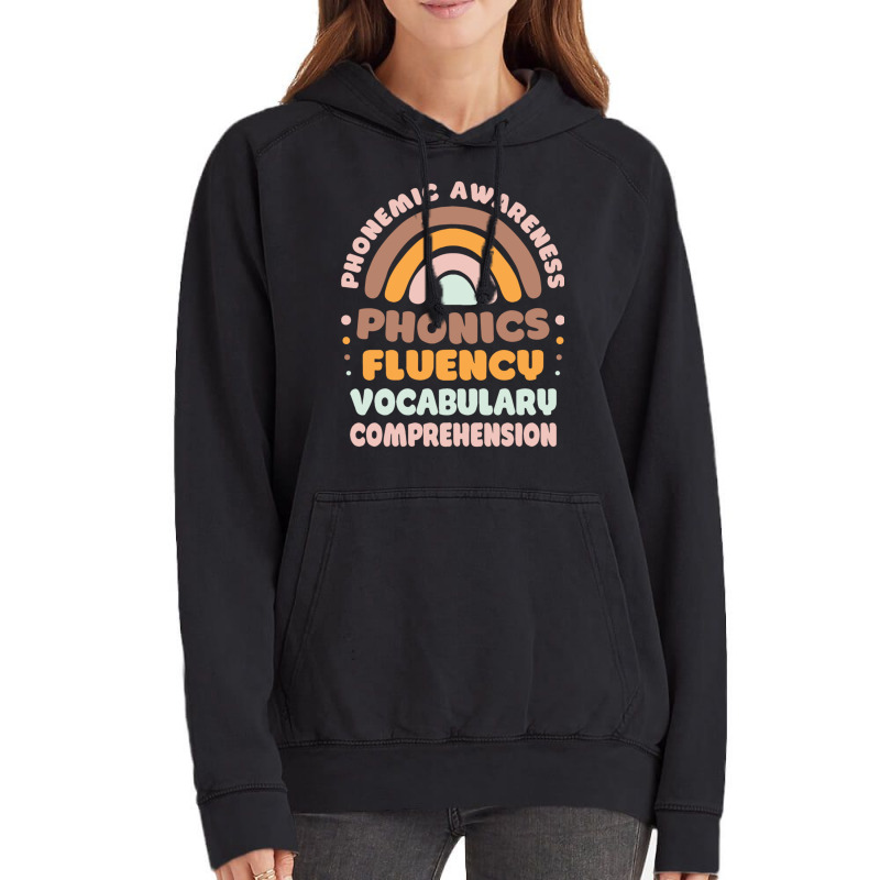 Phonemic Awareness Phonics Fluency Vocabulary Comprehension Pullover H Vintage Hoodie | Artistshot