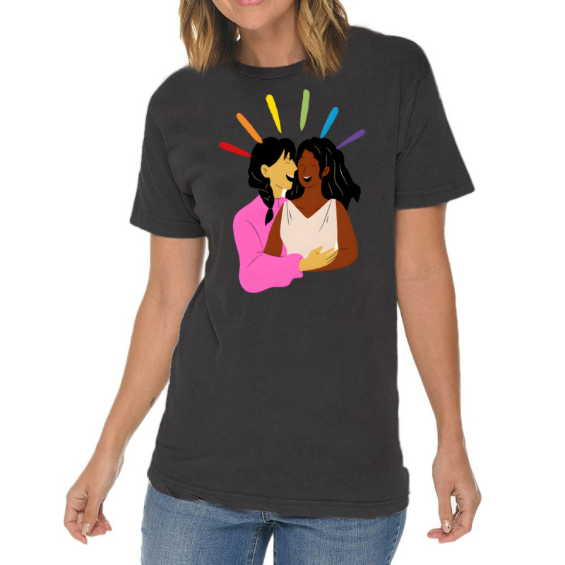 Artistshot Hot Trend Lesbian Love Bisexual Gay Pride Lesbian Lesbian C Vintage T-shirt | Artistshot