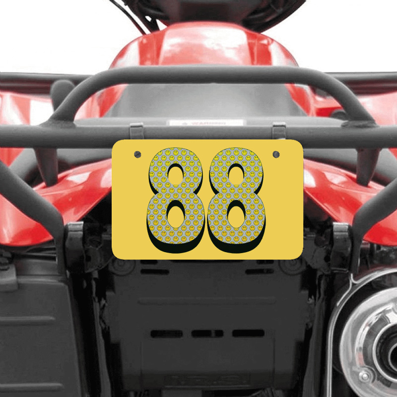 88 Smiley Face Atv License Plate | Artistshot