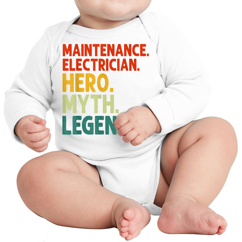 Maintenance Electrician Hero Myth Legend Vintage T Shirt Long Sleeve Baby Bodysuit by prix5d5gosson | Artistshot