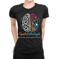 Brain Of A Speech Pathologist Speech Language Therapy Pullover Hoodie Ladies Fitted T-shirt | Artistshot