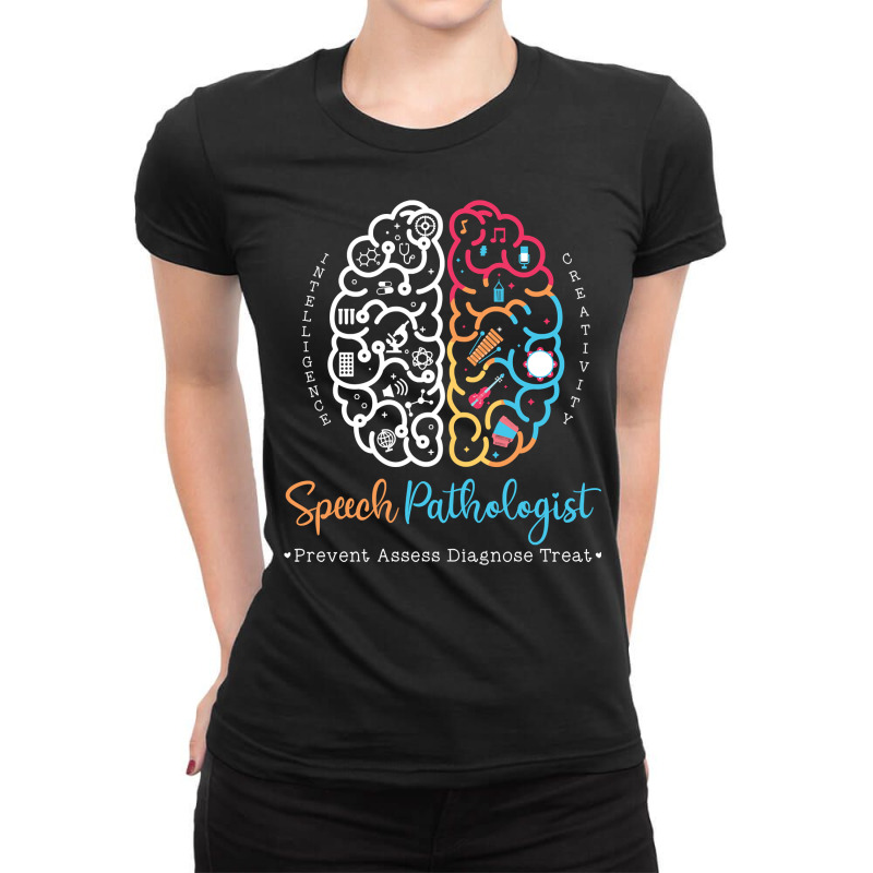 Brain Of A Speech Pathologist Speech Language Therapy Pullover Hoodie Ladies Fitted T-Shirt by wiltoban | Artistshot