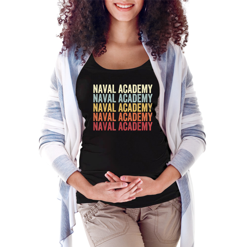 Naval Academy Maryland Naval Academy Md Retro Vintage Text T Shirt Maternity Scoop Neck T-shirt by annalfreddr3 | Artistshot