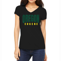 Oregon Eugene Greenyellow Basic Eugene Oregon Minimal Style T Shirt Women's V-neck T-shirt | Artistshot