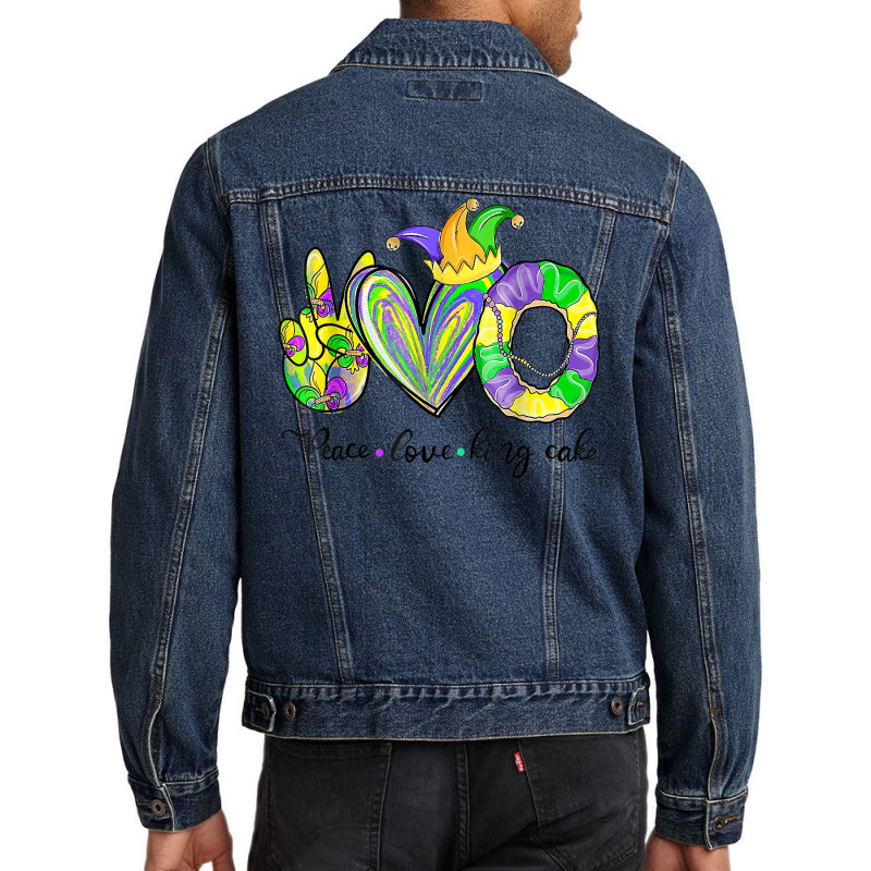 Peace Love King Cake Mardi Gras Tshirt Men Women Kids T Shirt Men Denim Jacket | Artistshot