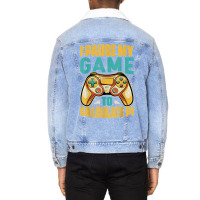 Pi Day Gamer I Pause My Game To Calculate Pi Gaming 3.14 Pi T Shirt Unisex Sherpa-lined Denim Jacket | Artistshot