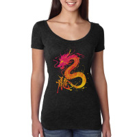 Traditional Chinese Dragon Women's Triblend Scoop T-shirt | Artistshot