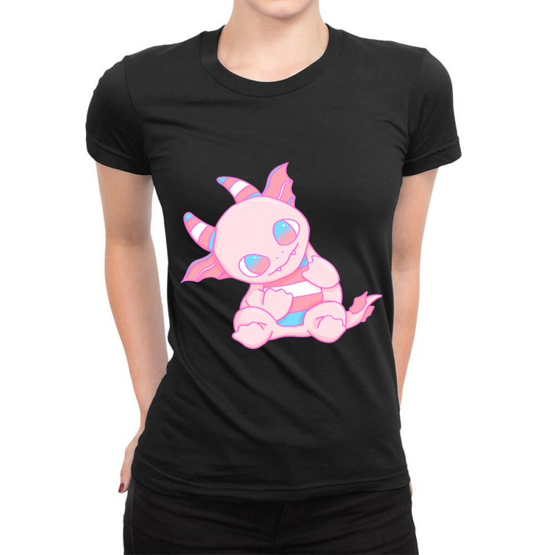 Trans Pride Dragon Transgender Ladies Fitted T-Shirt by AURRADILLARD | Artistshot