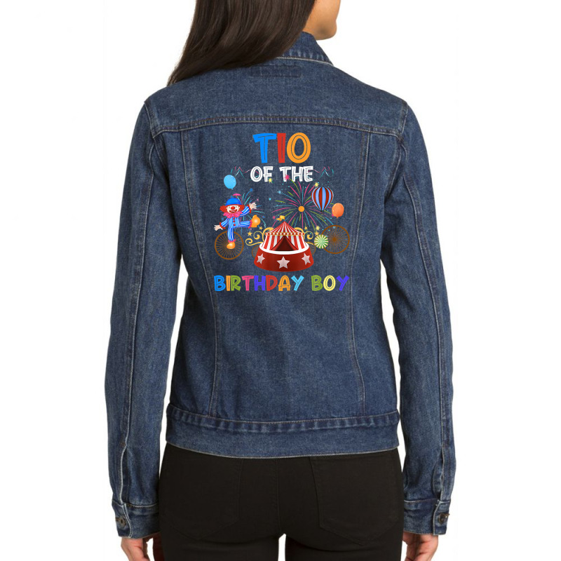 Tio Of The Birthday Boy Ringmaster Circus Birthday Party Ladies Denim Jacket by laltawernigo | Artistshot