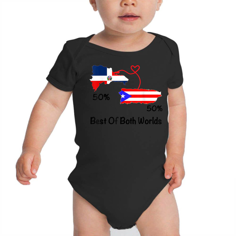 Half Puerto Rican Half Dominican Flag Map Combined Pr Rd T Shirt Baby Bodysuit by wiltoban | Artistshot