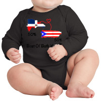 Half Puerto Rican Half Dominican Flag Map Combined Pr Rd T Shirt Long Sleeve Baby Bodysuit | Artistshot