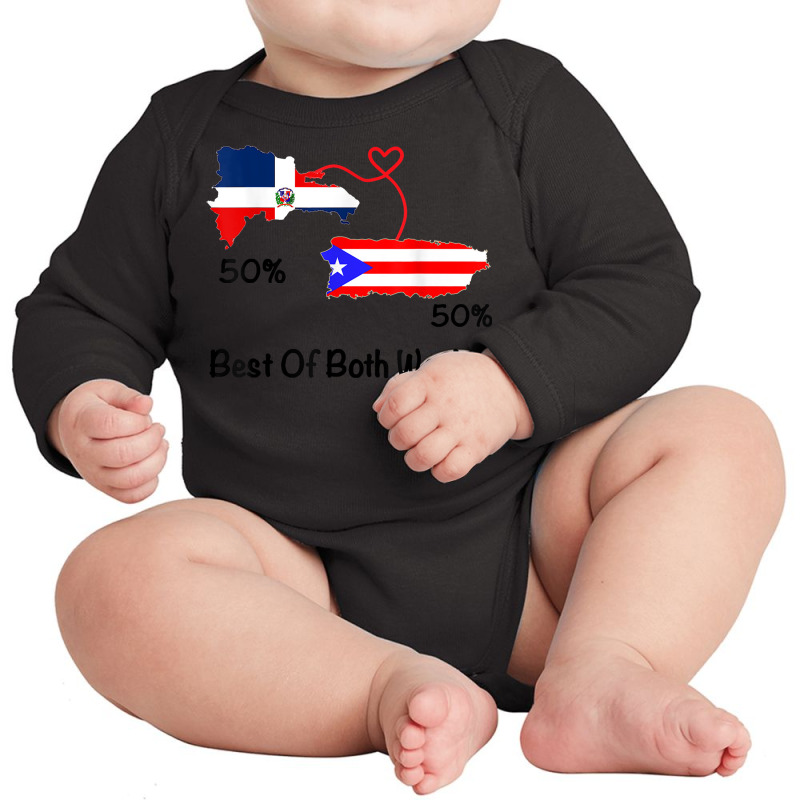 Half Puerto Rican Half Dominican Flag Map Combined Pr Rd T Shirt Long Sleeve Baby Bodysuit by wiltoban | Artistshot