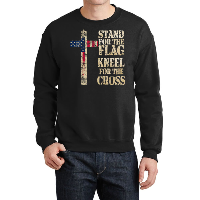 I Stand The Flag Kneel The Cross Us Crewneck Sweatshirt by AdeArt | Artistshot