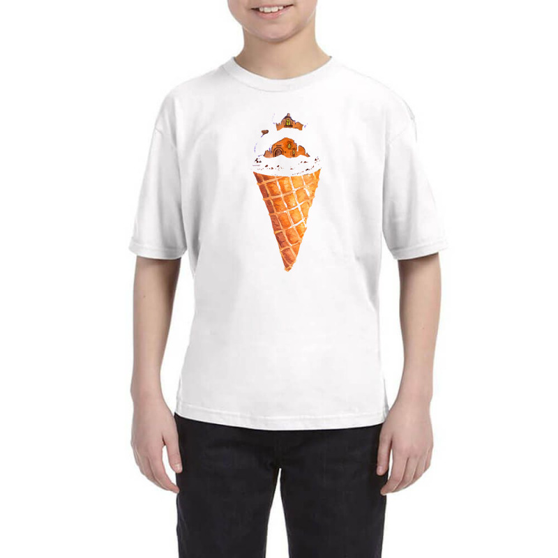 Gingerbread House Ice Cream Cone,christmas Snowy Gingerbread Youth Tee by marinah | Artistshot