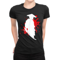 Samurai Warrior With Katana Sword Paint Splash Design T Shirt Ladies Fitted T-shirt | Artistshot