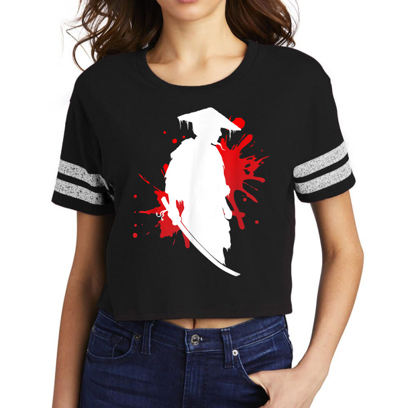 Samurai Warrior With Katana Sword Paint Splash Design T Shirt Scorecard Crop Tee by corrinwpxbilal | Artistshot