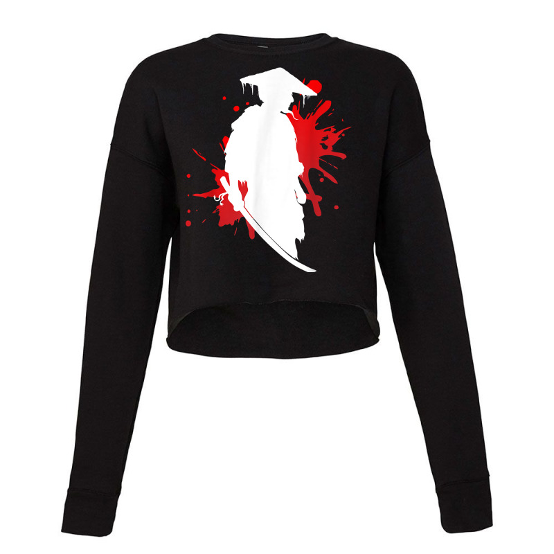 Samurai Warrior With Katana Sword Paint Splash Design T Shirt Cropped Sweater by corrinwpxbilal | Artistshot