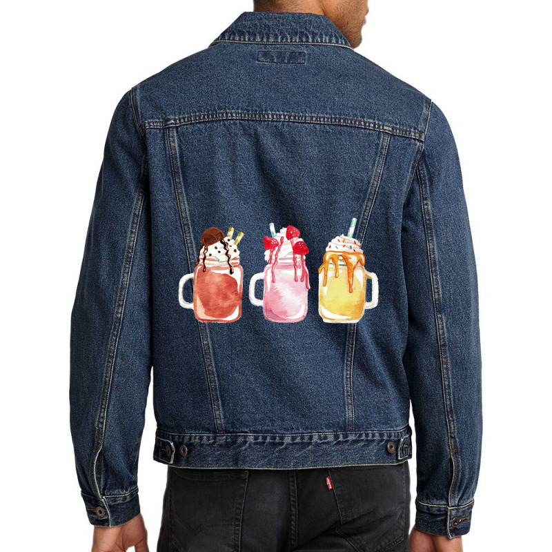 Chocolate Strawberry Vanilla Milkshake Men Denim Jacket by semartahu | Artistshot