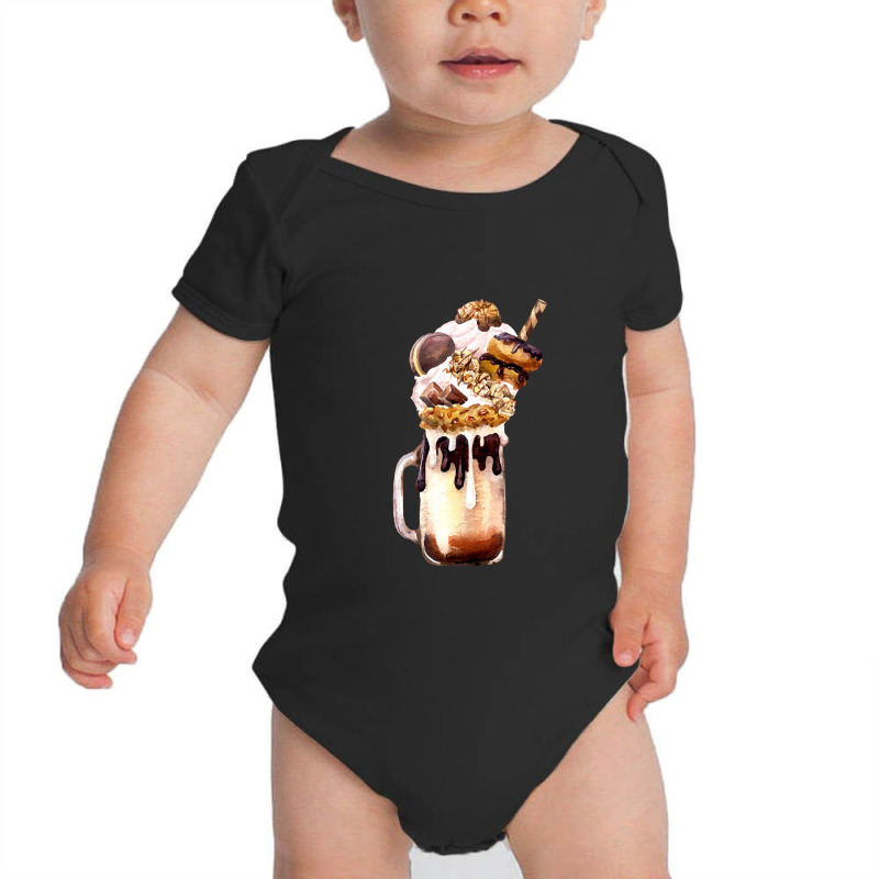 Chocolate Vanilla Milkshake  Caramel Overshake Topped With Pop Baby Bodysuit by semartahu | Artistshot