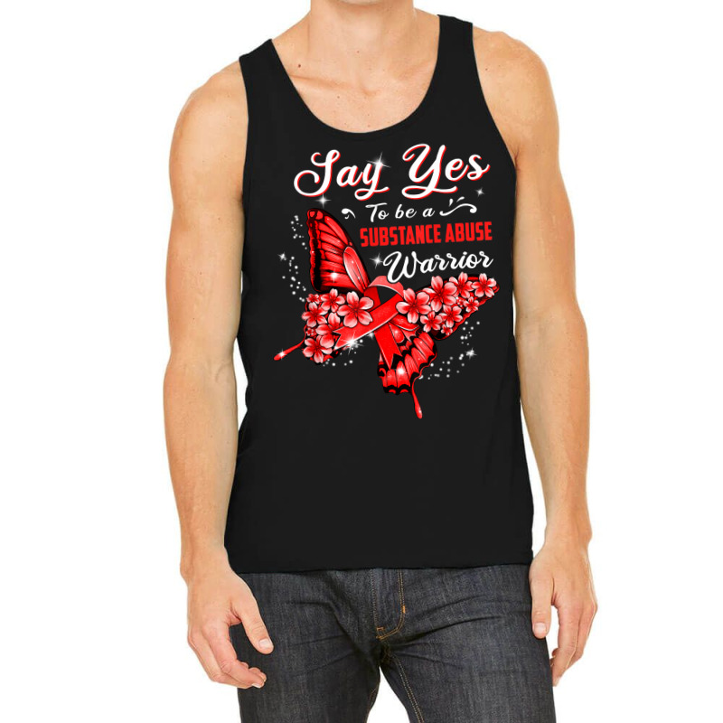 Substance Abuse Warrior Red Butterfly Womens T Shirt Tank Top | Artistshot