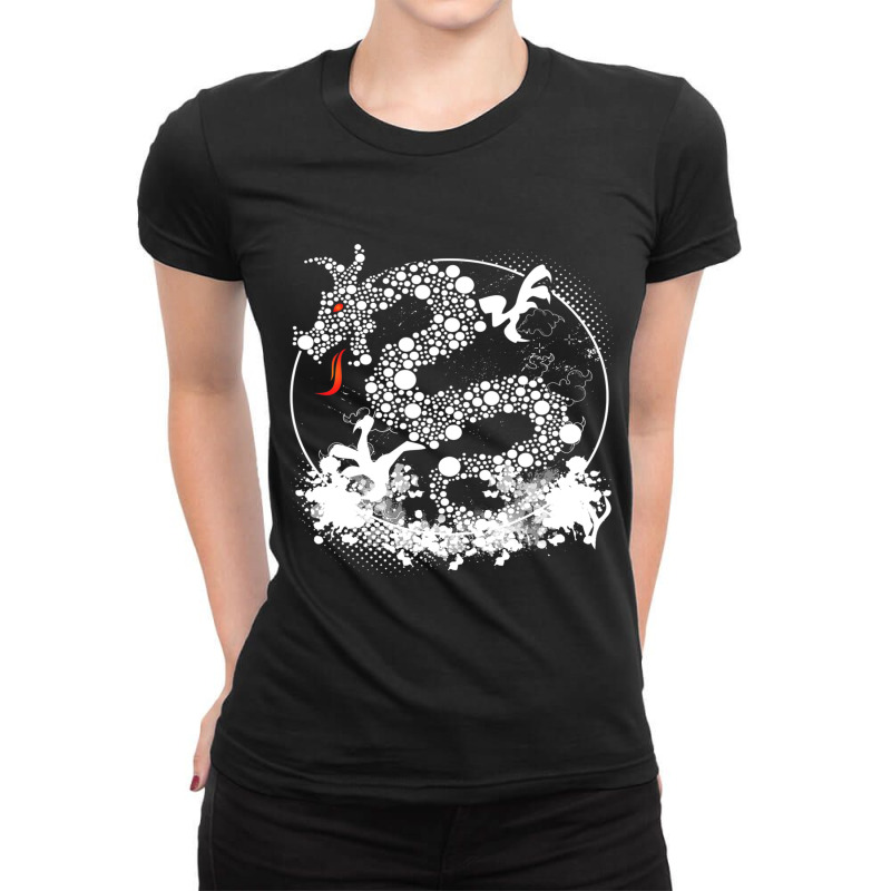 Vaporwave Japanese Retro Dragon Japanese Art 31 Ladies Fitted T-Shirt by AURRADILLARD | Artistshot