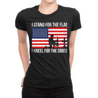 I Stand The Flag Proud Military Meme Ladies Fitted T-shirt | Artistshot