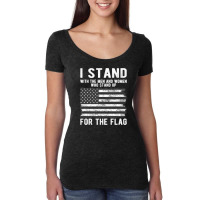 I Stand The Flag Usa American Patriotic Women's Triblend Scoop T-shirt | Artistshot