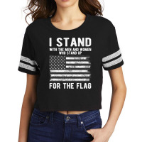 I Stand The Flag Usa American Patriotic Scorecard Crop Tee | Artistshot