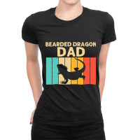 Vintage Bearded Dragon Design For Dad Grandpa Reptile Lover Ladies Fitted T-shirt | Artistshot