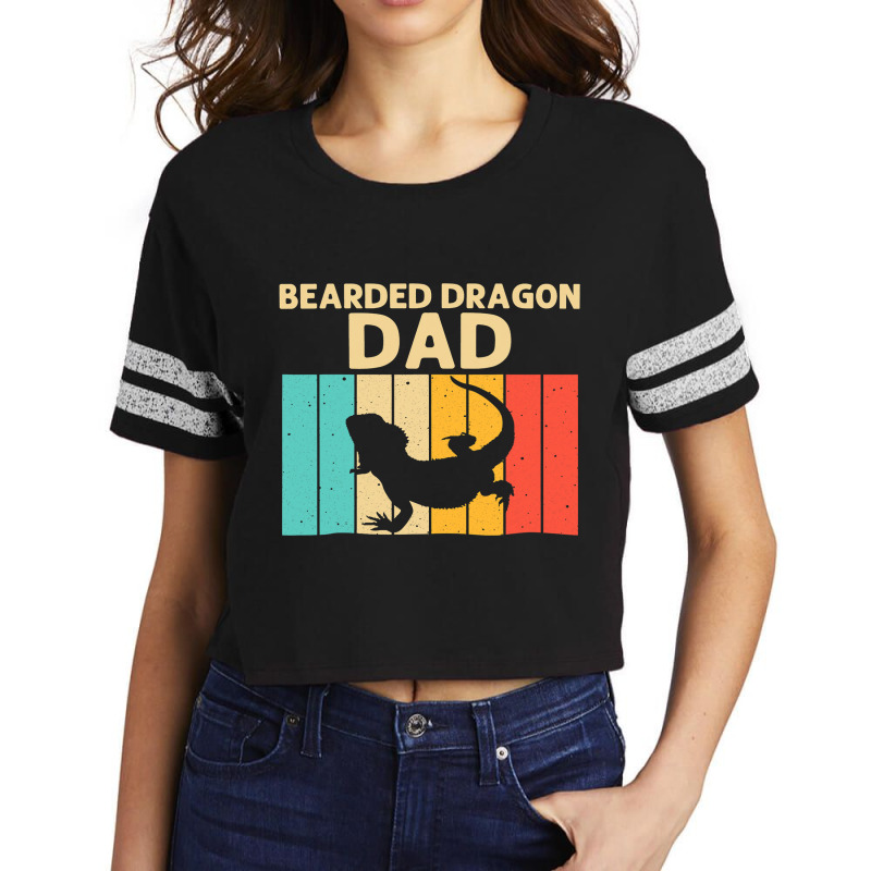 Vintage Bearded Dragon Design For Dad Grandpa Reptile Lover Scorecard Crop Tee by AURRADILLARD | Artistshot