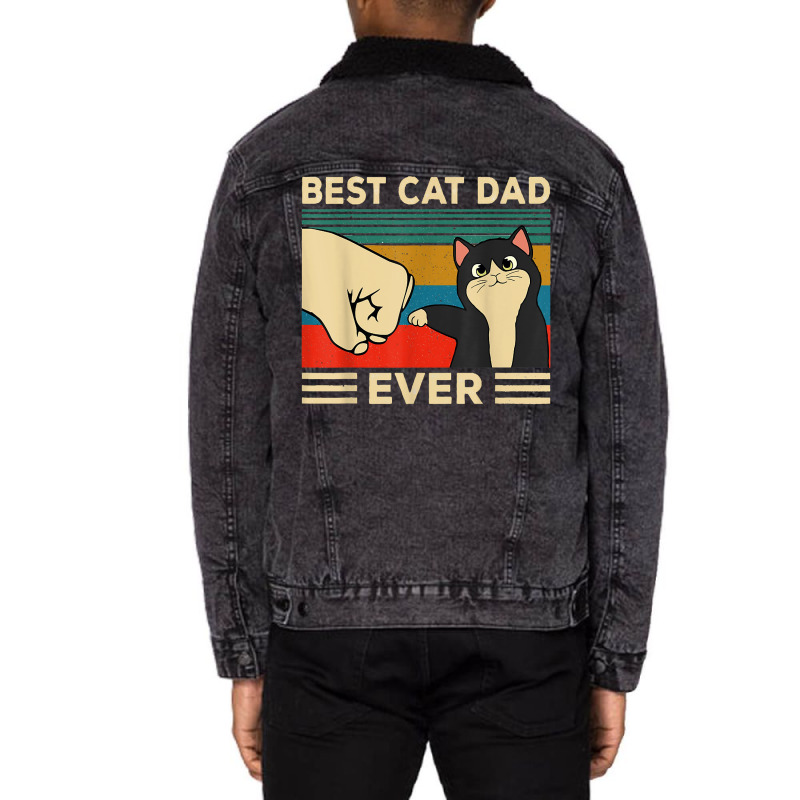 Best Cat Dad Ever Shirt T Shirt Unisex Sherpa-lined Denim Jacket | Artistshot