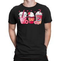 Valentine Coffee Heart Iced Coffee Lover Donut Valentine Day T Shirt T-shirt | Artistshot