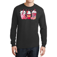 Valentine Coffee Heart Iced Coffee Lover Donut Valentine Day T Shirt Long Sleeve Shirts | Artistshot