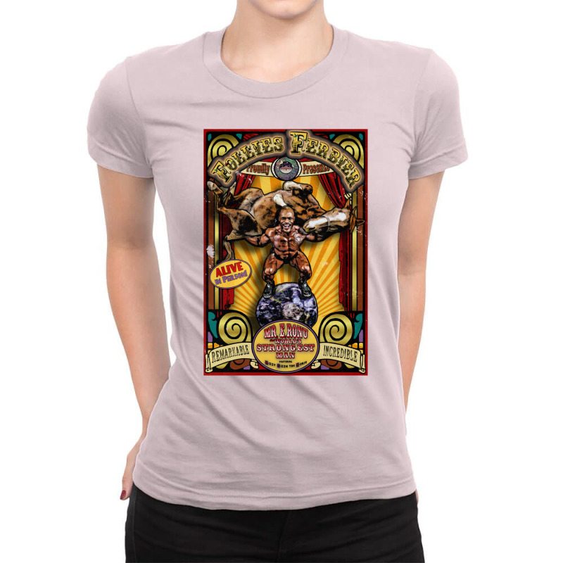 The Strongman Sideshow Poster Ladies Fitted T-Shirt by gavadefofanga | Artistshot