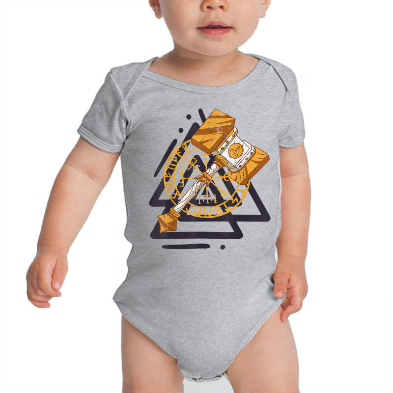 Valknut Vegvisir Viking Runes Nordic Mythology Norse Odin T Shirt Baby Bodysuit by annalfreddr3 | Artistshot